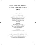 Fall 2019 Commencement Program by University of Alabama in Huntsville
