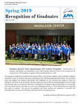 2019 Spring Graduate Recognition Program by Propulsion Research Center and Robert Frederick
