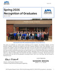 2026 Spring Graduate Recognition Program by Propulsion Research Center and Robert Frederick
