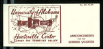 University of Alabama Huntsville Center Announcements for the Summer Quarter, 1952