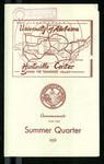 University of Alabama Huntsville Center Announcements for the Summer Quarter, 1956
