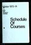 Schedule of Courses, Winter 1973-1974