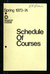Schedule of Courses, Spring 1973-1974