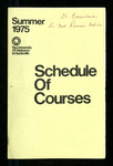 Schedule of Courses, Summer 1975