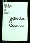 Schedule of Courses, Winter 1975-1976
