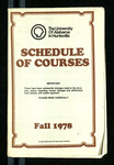 Schedule of Courses, Fall 1978 by University of Alabama in Huntsville