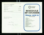 Schedule of Courses, Winter 1978-1979