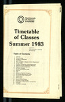 Timetable of Classes, Summer 1983