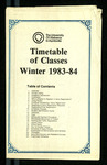 Timetable of Classes, Winter 1983-84