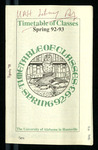 Timetable of Classes, Spring 1992-1993