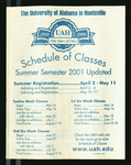 Schedule of Classes, Summer 2001 (Updated) by University of Alabama in Huntsville